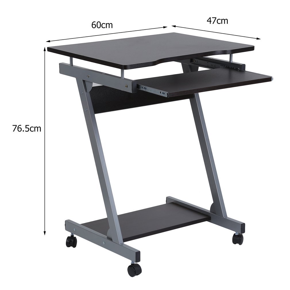 Buy Homgrace Computer Desk ZShaped PC Desk Movable Portable Trolley