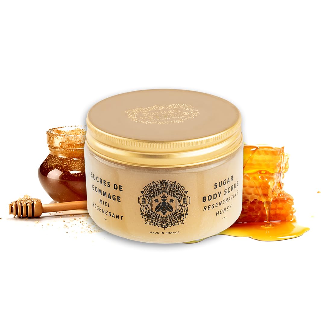 Panier des Sens Gommage Corps au Miel bio de Provence - Body Scrub 99% naturel Made in France - Exfoliant Corps Femme & Homme riche en Beurre de Karité