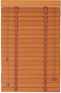 2" Slats Wooden Venetian Blinds for Windows 20" 28" 32" 36" 40" 48" 56" 64" 66" 70'' Windows Blinds for Bedroom Bathroom Living Room, Cordless Privacy Venetian Shades(Brown)