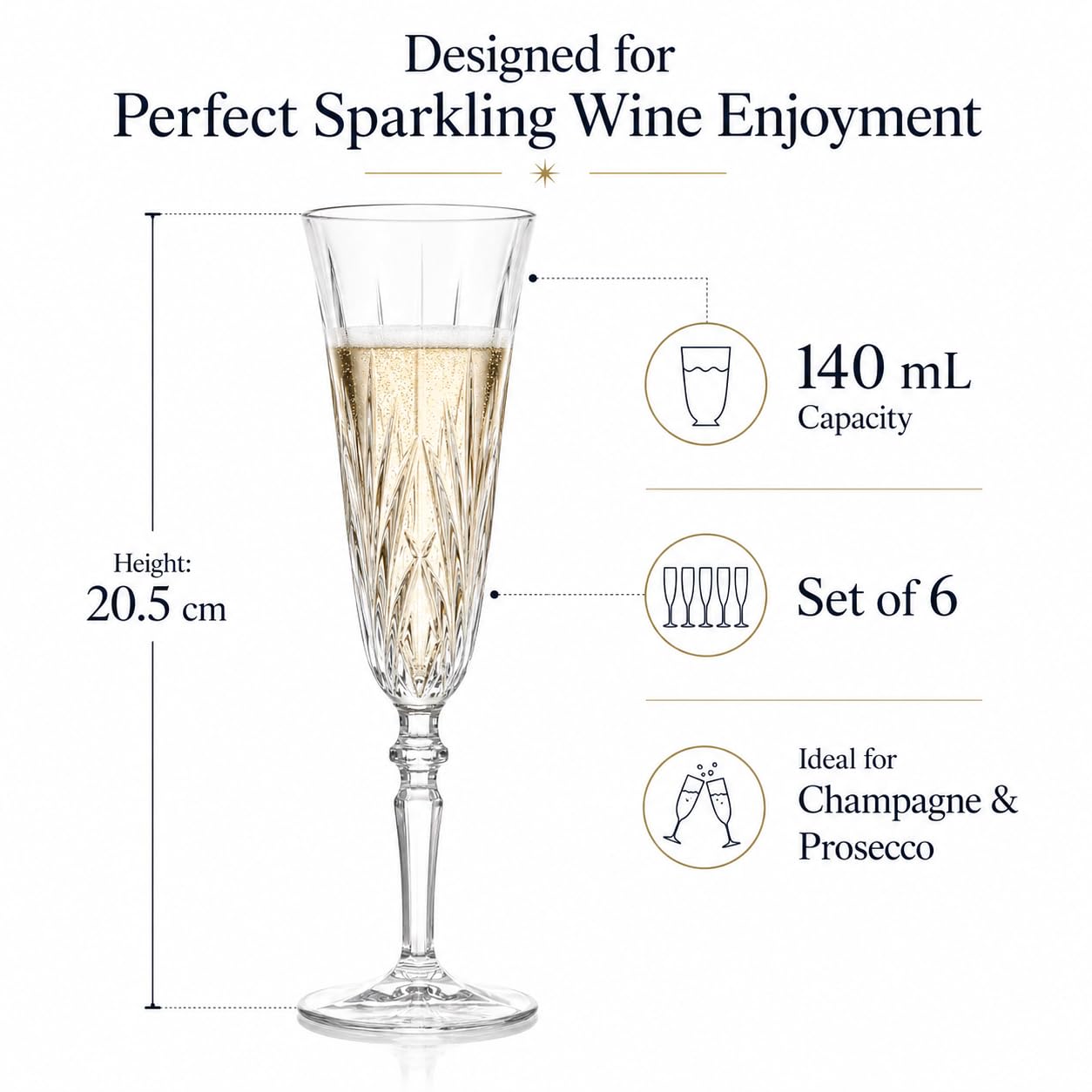 Spiegelau & Nachtmann 0092953-0 - Set di 6 calici da Prosecco Palais