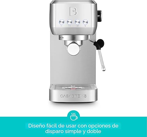 Miniatura 2 de CASABREWS 3700 Essential - Máquina de café espresso de 20 bares, cafetera de capuchino y café con leche de acero inoxidable con espumador de vapor