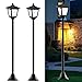 42 Inches Mini Street Post Outdoor Garden Solar Lamp Post Light Lawn - Adjustable (2 Pack)