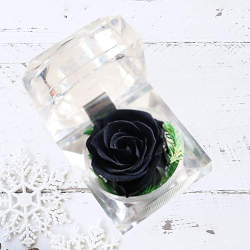 Miniatura 8 de Gadpiparty Rosa preservada en una caja, regalo de rosa eterna en cúpula de cristal con cinta preservada para aniversario, cumpleaños, día de San