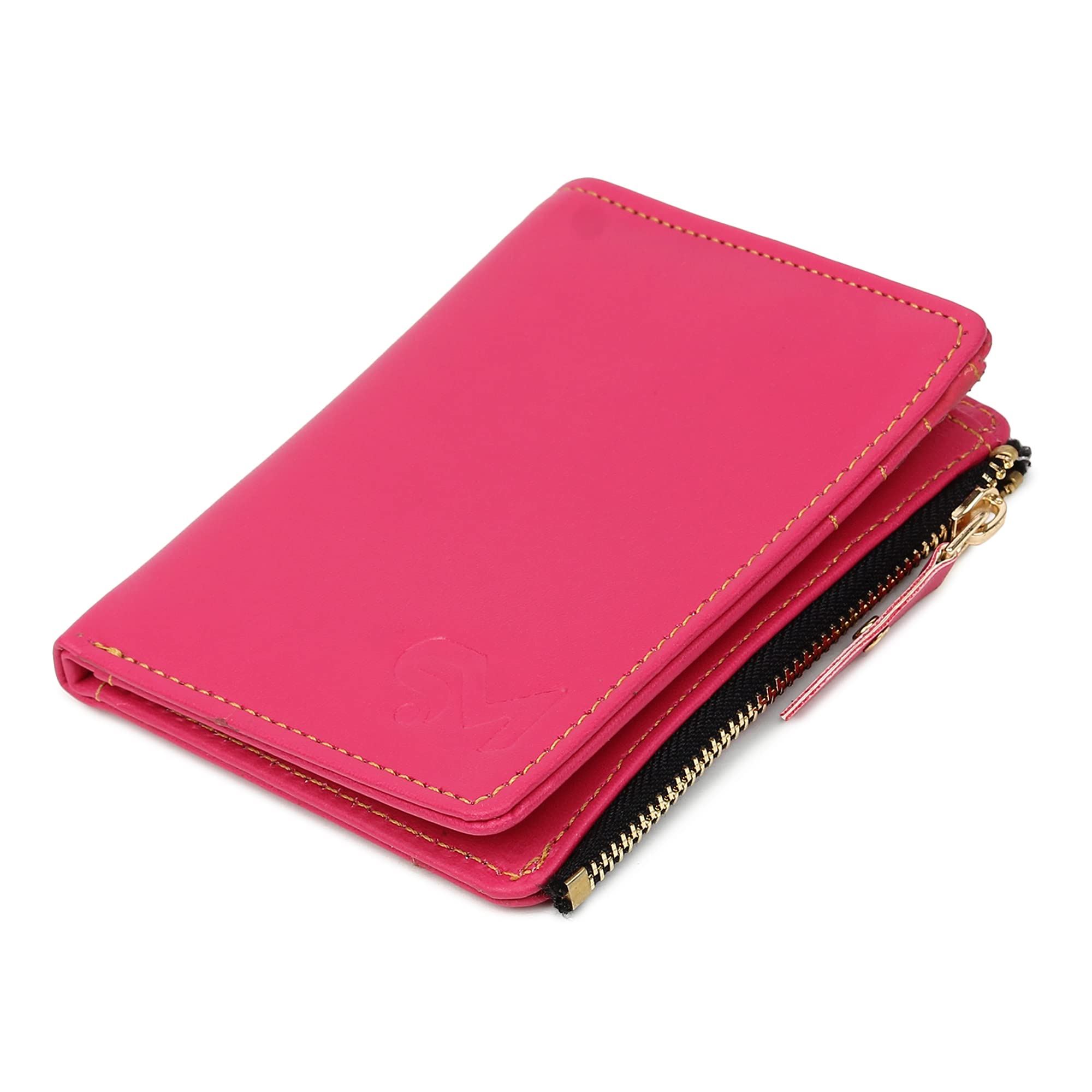 Womens Small Bifold Leather Wallets RFID Ladies Purse with Card Slots id Window Zipper Coin Purse | Girls Wallet (Red)-image-45