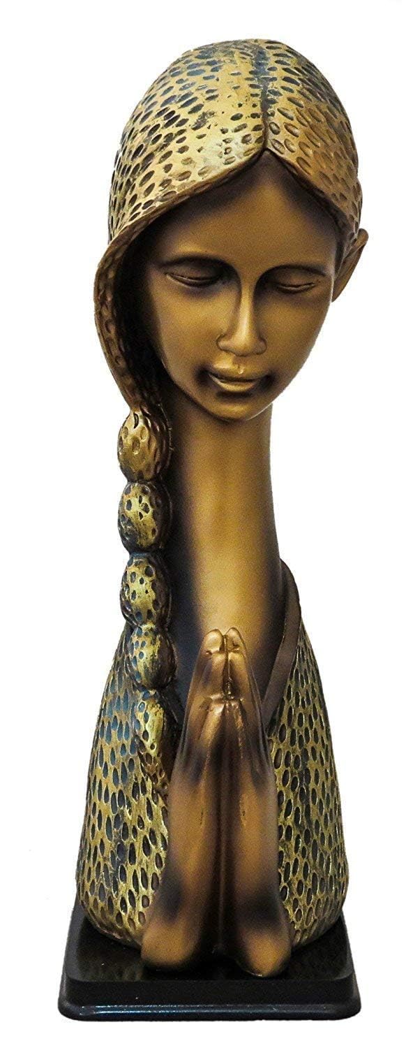 ANI Divie Presents Welcome Lady Polyresin Face Themed Statue Sculptures | Creative Abstract Art Figurine for Home Decor, Living Room Decorative Showpiece Gifting, Interiors