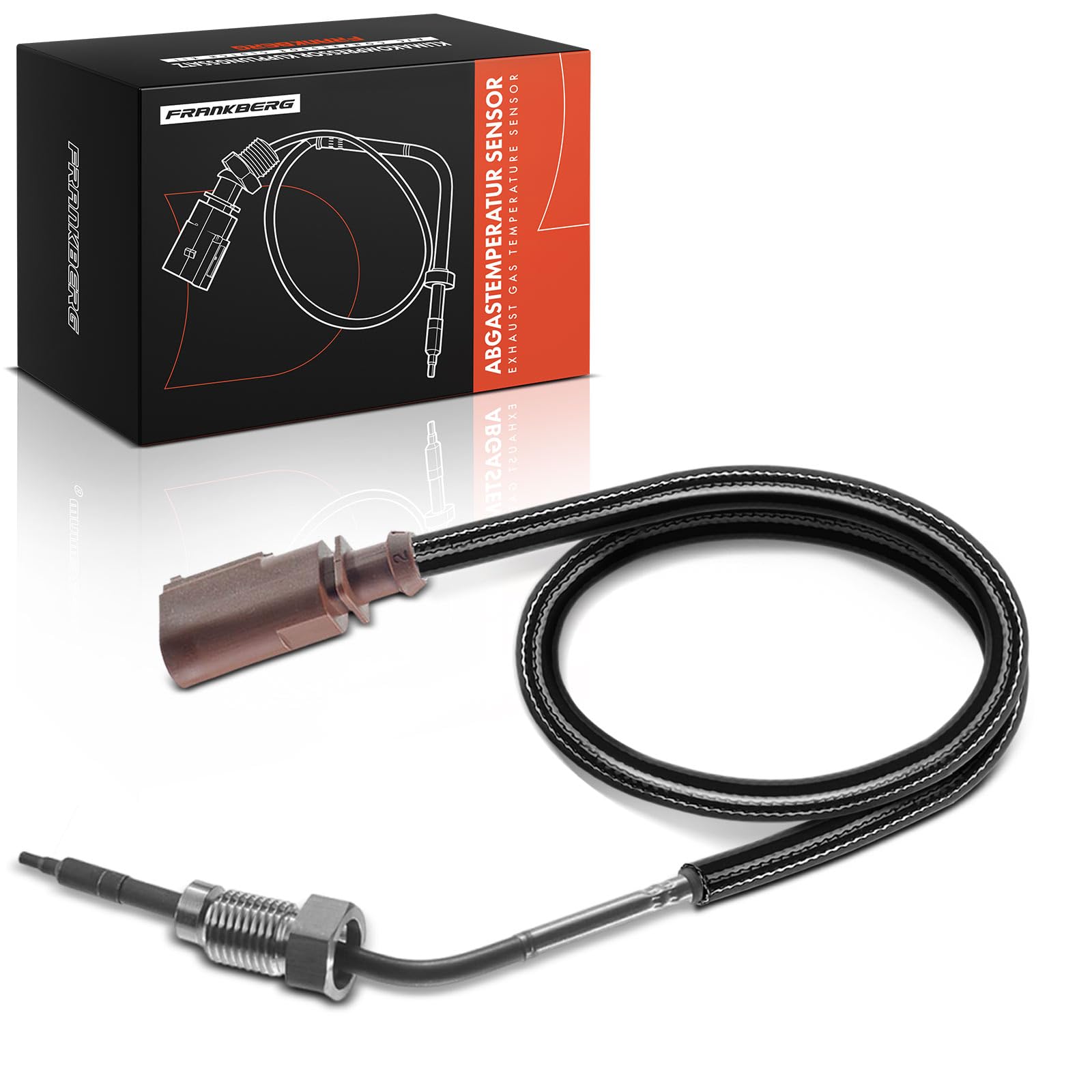 Frankberg Sensor de temperatura de gases de escape 2 Polos Compatible con Polo 6C1 6R1 Ibiza IV 6J5 6P1 A1 8X1 8XK Fabia II Combi 545 R.o.o.m.s.t.e.r 5J7 Replace# 7451918