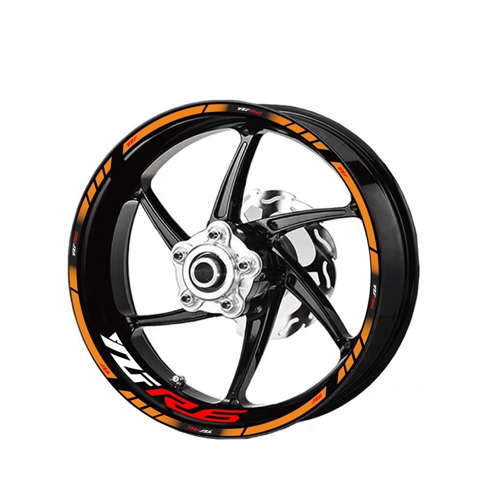 Motorcycle Wheel Sticker Inner Rim Reflective Protection Decal Decorative Film for Yamaha YZF R6 Decorative(Color1)