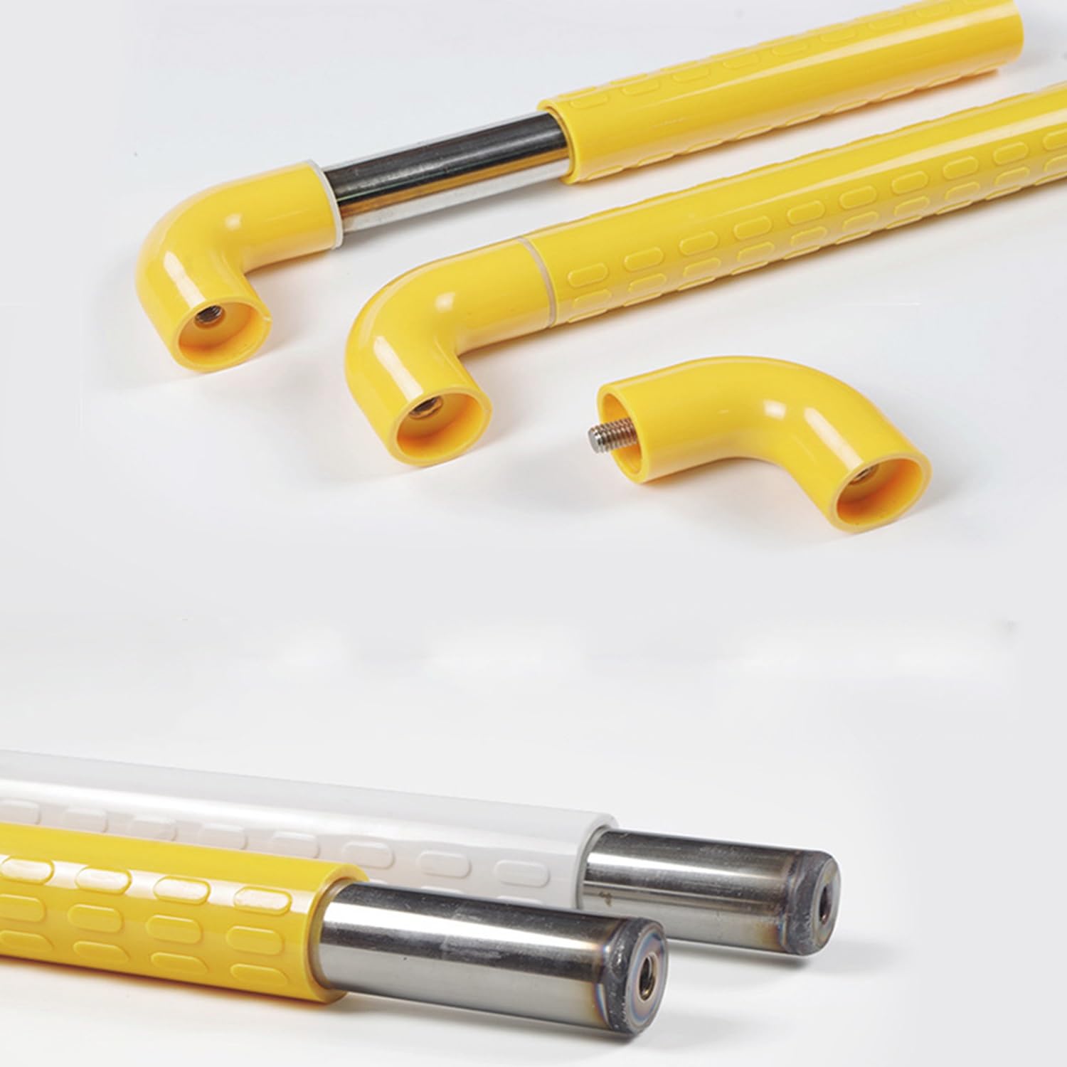 Maniglioni per disabili, barre di sostegno per bagno, supporto di sicurezza per anziani e anziani, corrimano di sicurezza per doccia in acciaio inox, con gamba (giallo)
