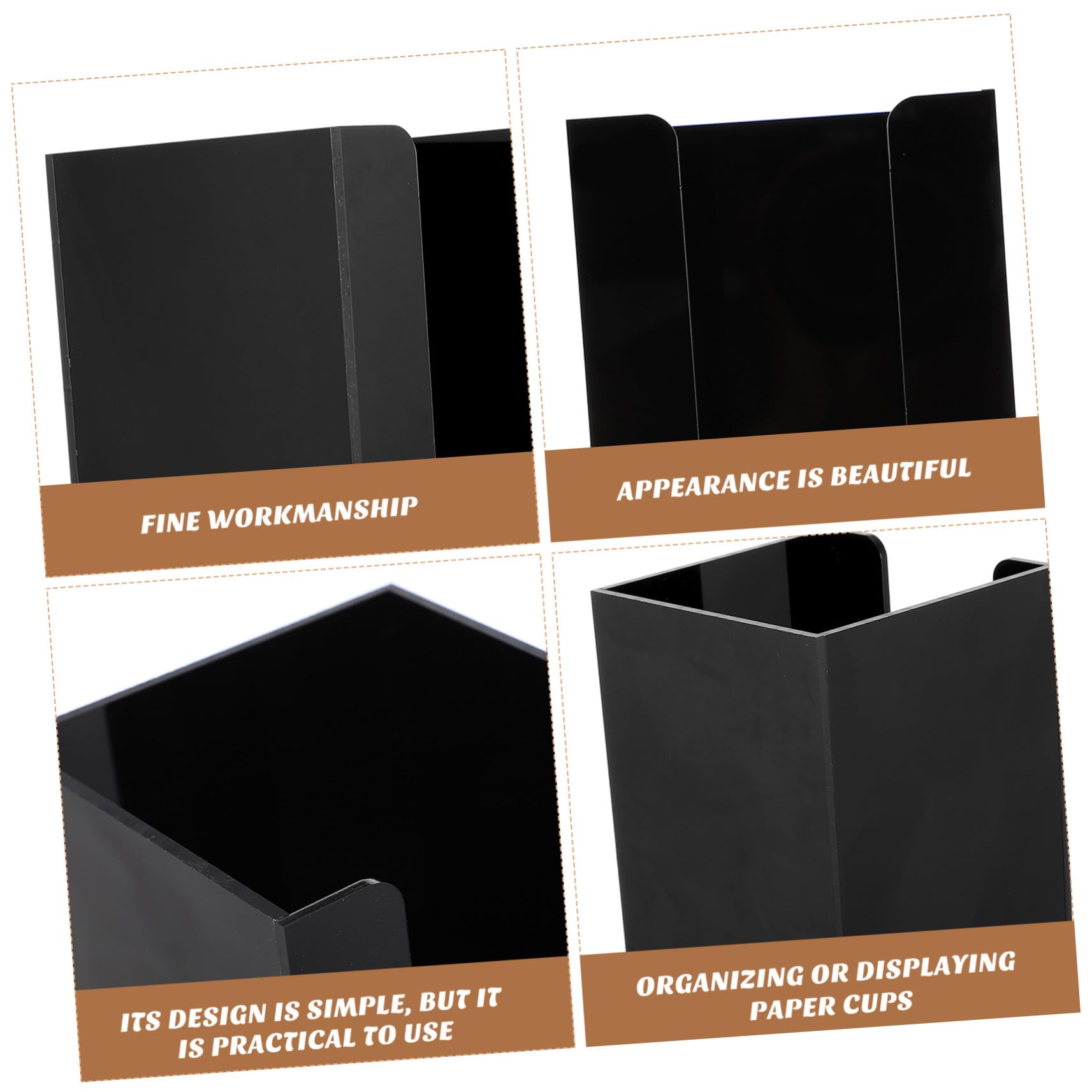 GALPADA Porte-gobelets en Papier Noir Acrylique, Support Portable Léger