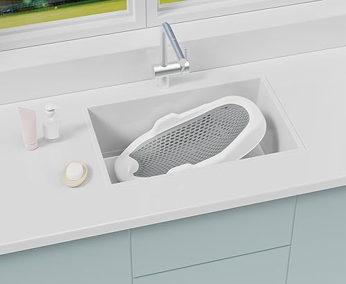 Miniatura 6 de Bañera plegable para bebé con pantalla inteligente de temperatura y soporte de baño, bañera de viaje portátil, soporte plegable para bañera de bebé