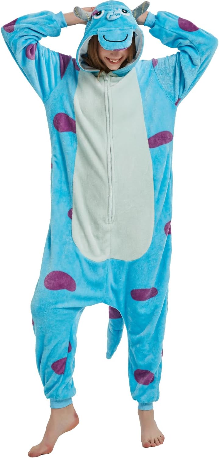 Adult Halloween Sullivan One Piece Pajamas Cosplay Costume Plush Sleepwear for Men Women - Image 3
