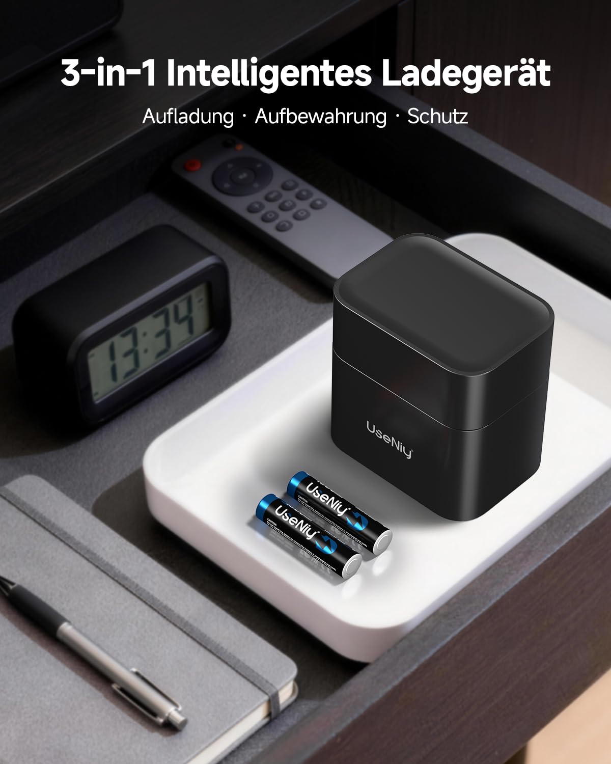 Batterie ricaricabili al litio AAA, confezione da 8 con caricabatterie, 1,5 V, 1300 mWh, batterie AAA ad alta capacità, batterie al litio AAA e caricabatterie con funzione di conservazione della
