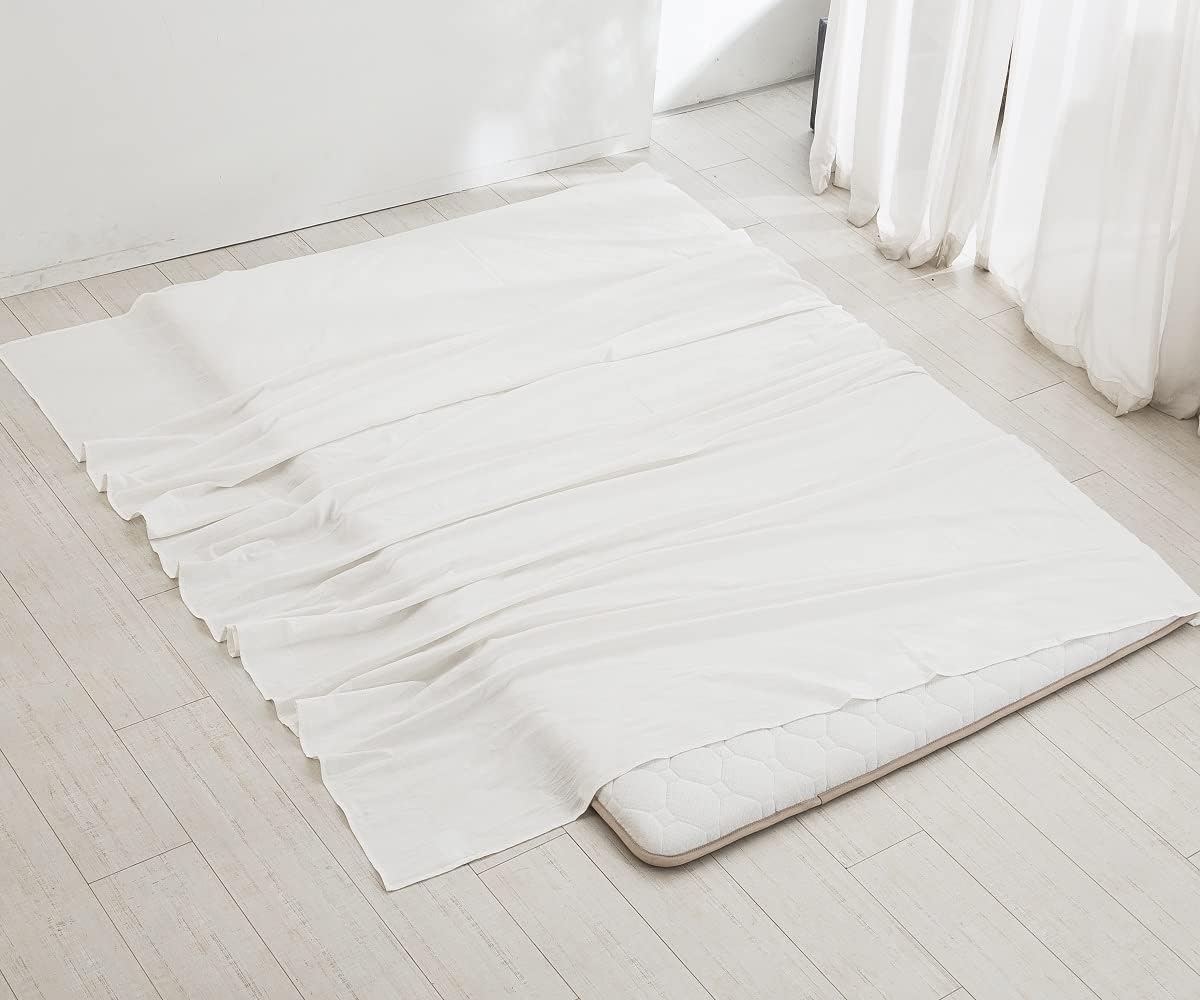 フラットシーツ キング 250x290cm 敷きシーツ ベッドシーツ オーガニックコットン アッパーシーツ 洗いざらしの綿100%