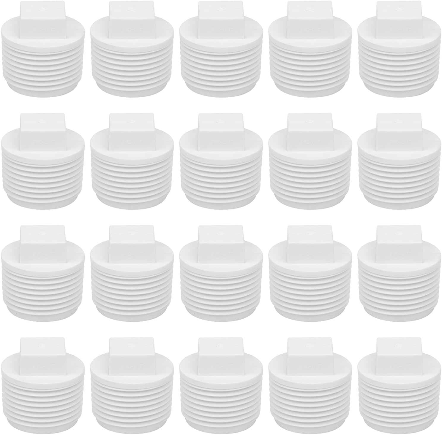 20Pack 1 Inch PVC Male Threaded Pipe End Cap SCH40 PVC Pipe