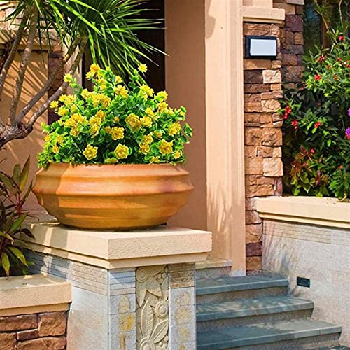 Buiten decoratieve planten 6 stks kunstbloemen, nep outdoor planten faux plastic groen struiken binnen buiten opknoping… - Afbeelding 5