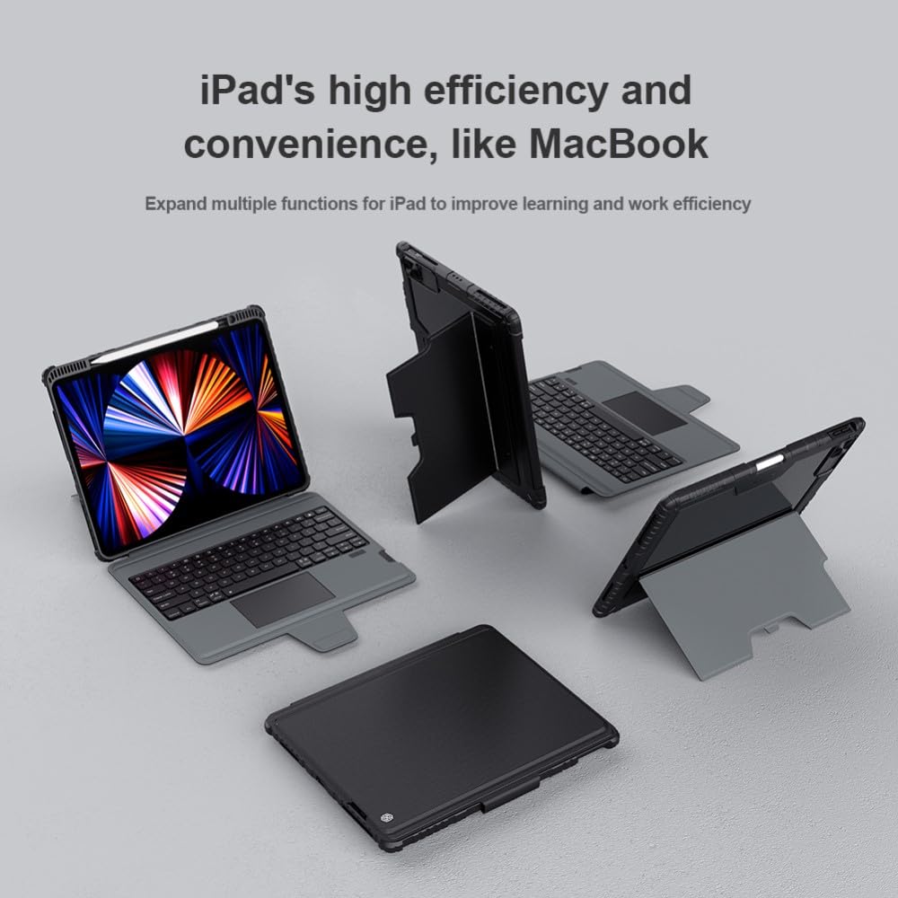 iPadアクセサリー Nillkin Bumper Combo Keyboard Case Capa Anti Impacto Nillkin Modelo Bumper Combo Keyboard Compatível