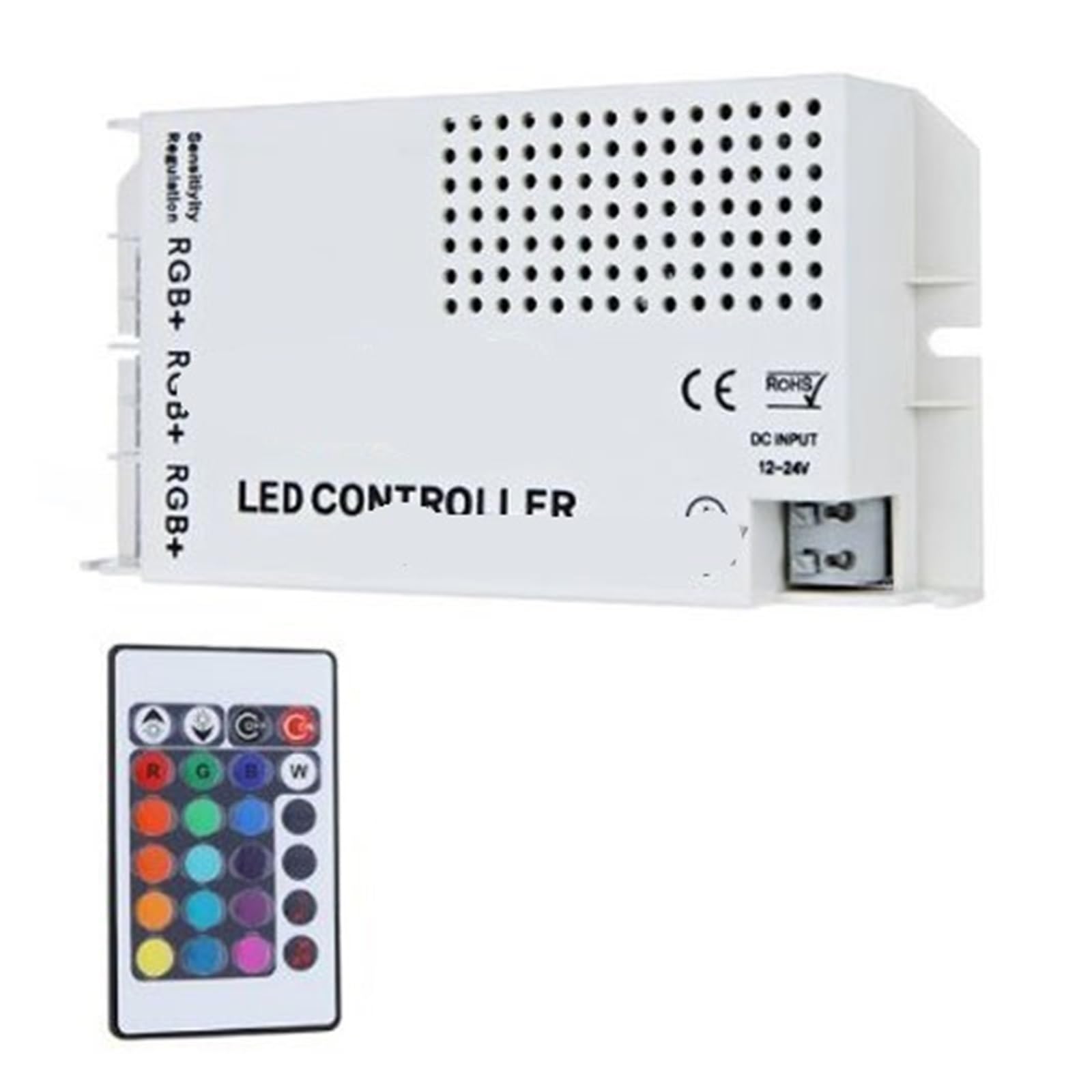 Pilot na podczerwień LED RGB, kontroler oświetlenia i muzyki, 12 V-24 V DC, 3 kanały, maksymalny prąd wyjściowy 9 A, wspólny