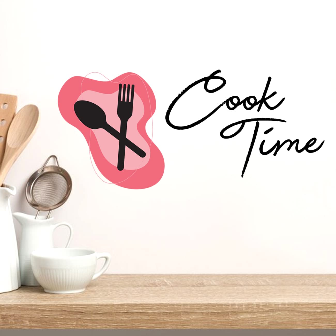 KOTARTKitchen Quotes Wall Stickers / Wall Decals - Wall Sticker for Kitchen - Coffee Quotes Sticker for Wall (PVC - 48 x 96 cm, Black ) (Kitchen-03)