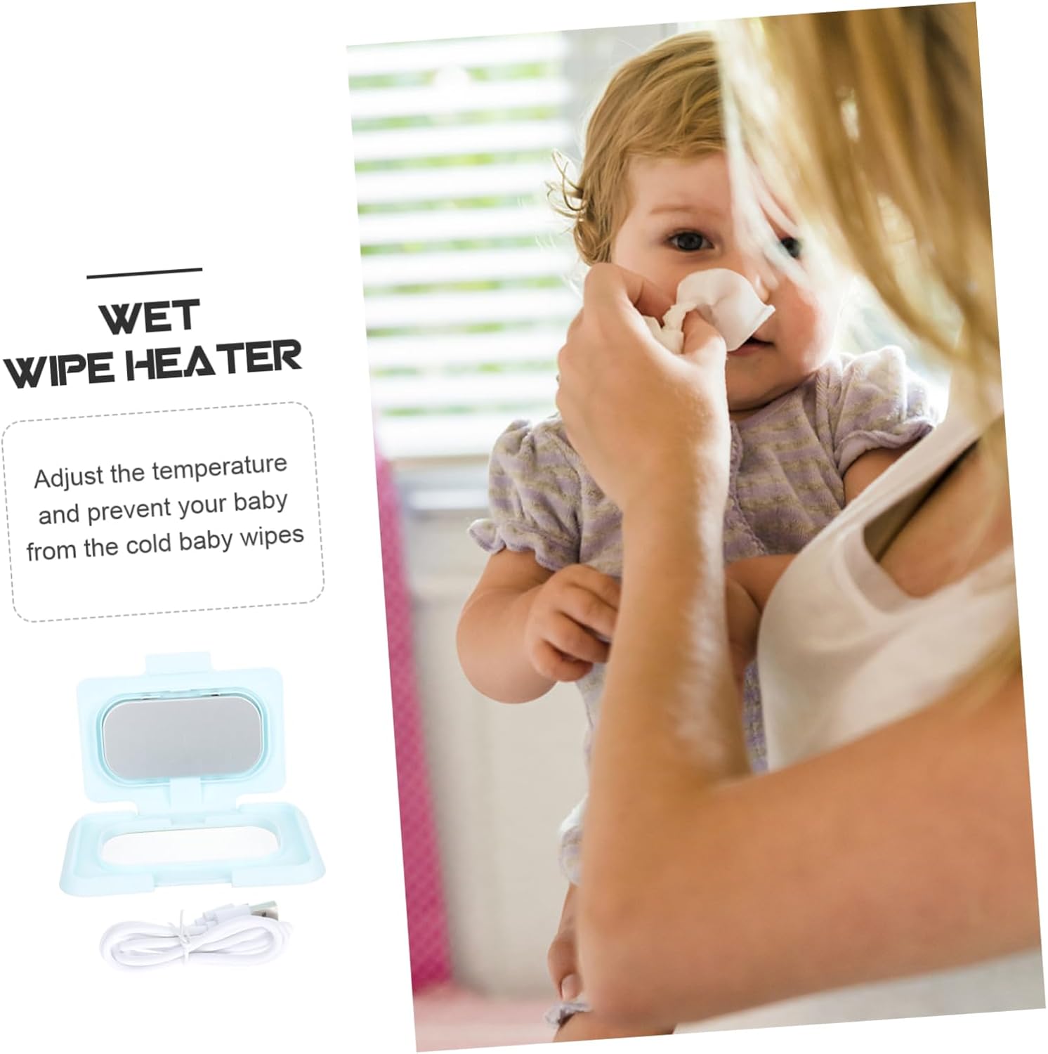 LIFKOME Portable Baby Wipe Warmer Travel-Friendly Wet Tissue Heater for Newborns Keeps Wipes Warm and Moist for Car and Home Use