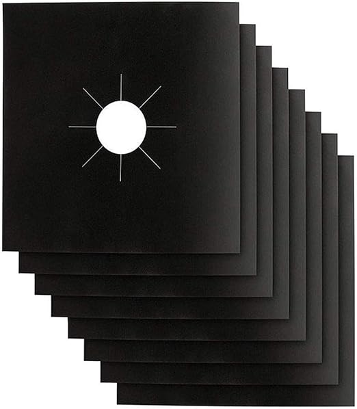 Stove Burner Covers - Gas Stove Protectors Black 0.2mm Double