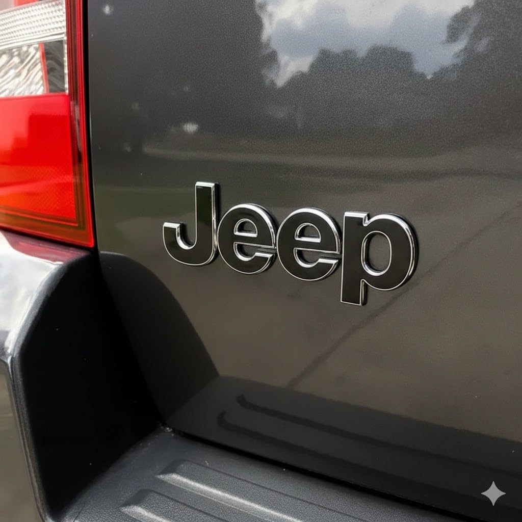 AEC0017-01 Car Side ABS Plastic Chrome Finish Jeep Rear Front Bumper Hood Sign/Badge Logo/Decal Emblem 3D Adhesive Monogram Water Resistance Auto Racing Sports Sticker Universal for All Jeep Models-image-6