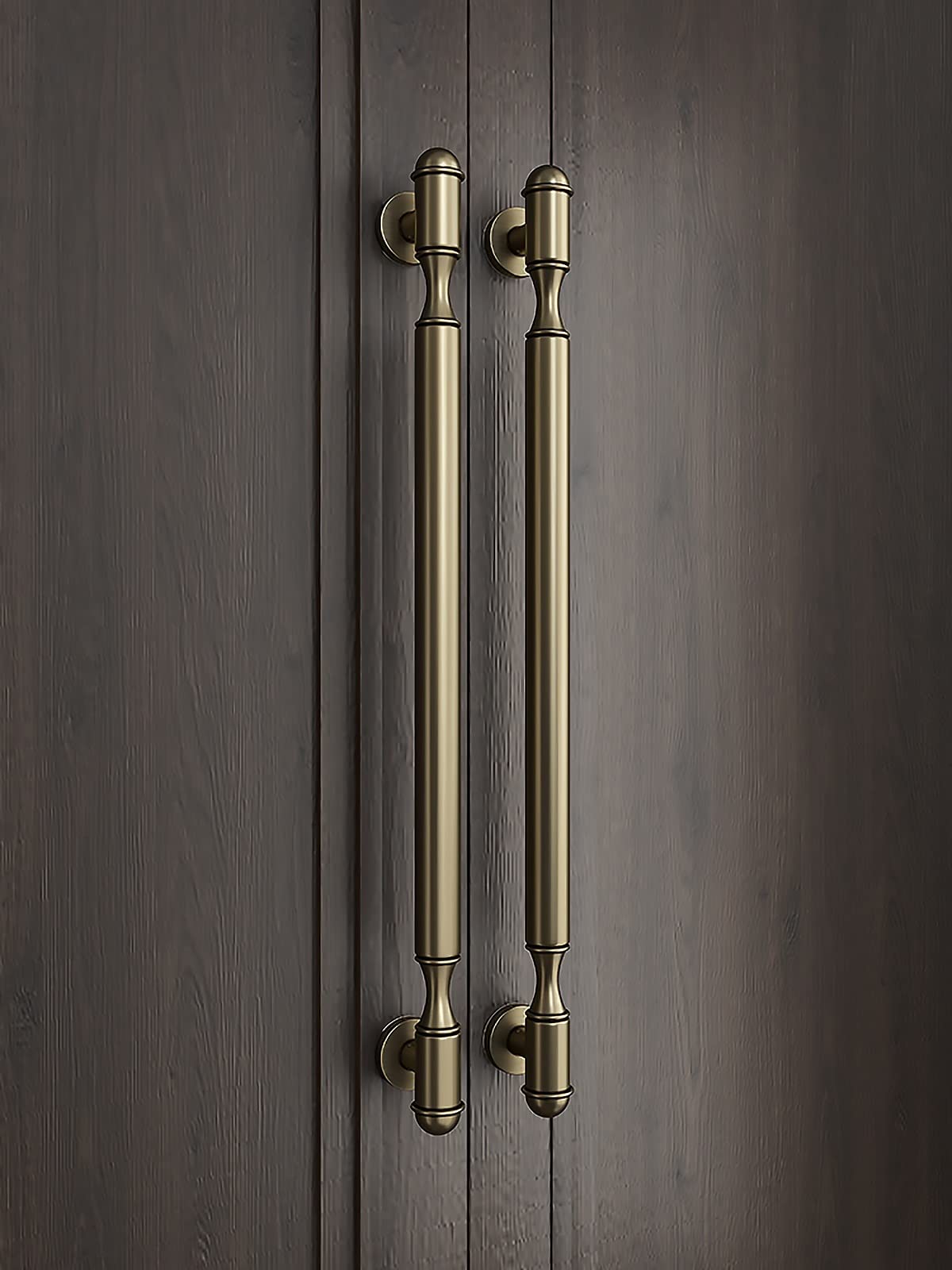 BHGFYXBS Modern Door Handle Hardware, Heavy-Duty Commercial Stainless Steel Push Pull Door Handle/Barn Door Pull Handles/Glass Pulls/D/100Cm/39.4In,Bronze-60Cm/23.6In,Bronze-60Cm/23.6In