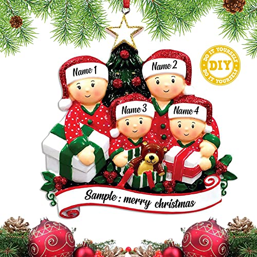 Personalized Family Ornaments - Custom Name Christmas Ornaments for 2-6 Members, DIY Family Keepsake