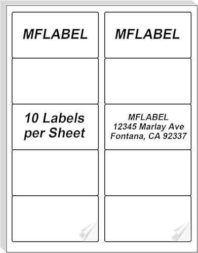 Miniatura 23 de MFLABEL 2x4 Shipping Labels - 25 Sheets (250 Labels) for Laser & Inkjet Printers, 10-UP FBA Address Stickers, Matte White Self-Adhesive Mailing