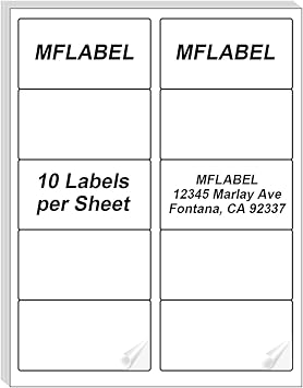 MFLABEL 2x4 Labels, 10-UP Shipping Address Label 2000 Labels,200 Sheets for Printer, Internet Mailing Stickers for Laser/Inkjet Printer