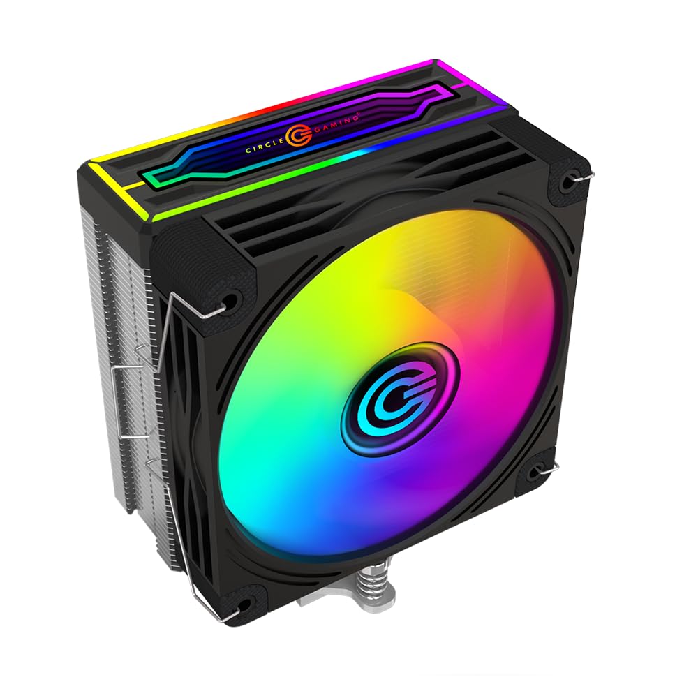 Circle Gaming CG 6P ARGB CPU Air Cooler Mirror Close-Loop-120mm Fan | Support AMD & Intel CPU Socket AM5, AM4 / LGA 1700, 1200, 1151, 1150| PWM Case F...