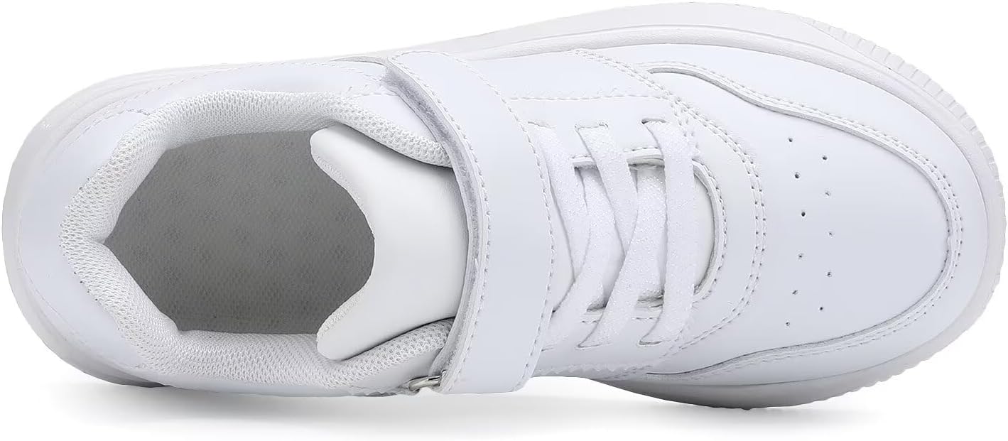 DSWED Unisex-Child Leather Lightweight Breathable Knit Athletic Running Sneakers for Kids Shoes for Boys Girls - Image 5