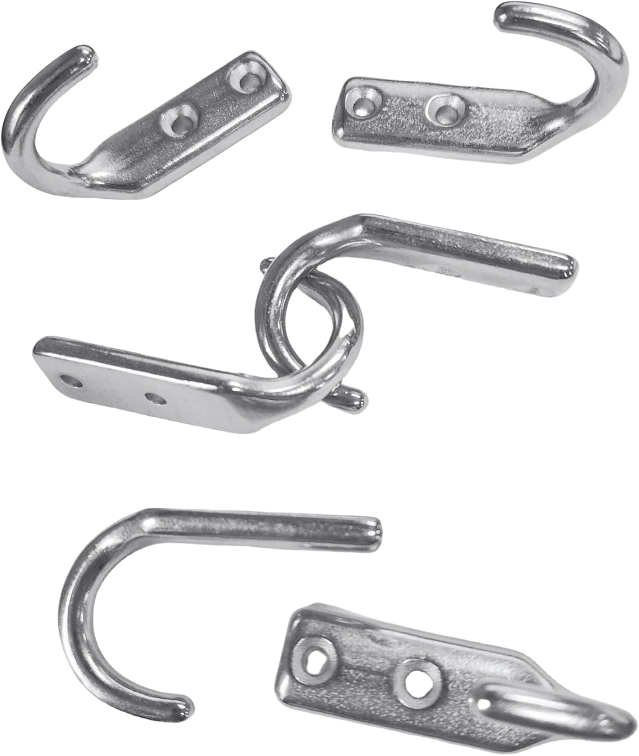 Heavy Duty Stainless Steel 316 Wall Hooks, Marine Grade Wall Hanger Key Hook Wall Mounted Coat Hook Hanging Garage Hook Storage Hooks Screw Utility Hooks (6Pack)