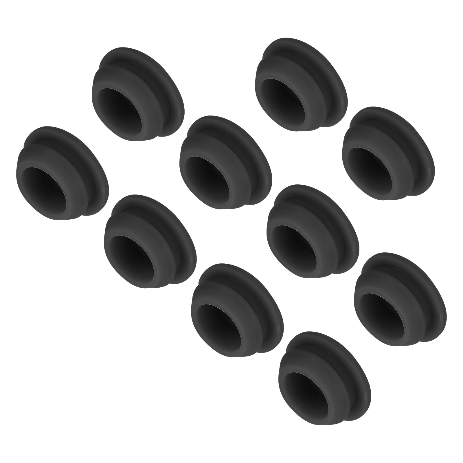 MECCANIXITY 10pcs Silicone Snap in Locking Hole Plugs,12mm/0.5 Inch Mounting Diameter Narrow Groove Width 2mm Panel Seal Cover Round for Kitchen