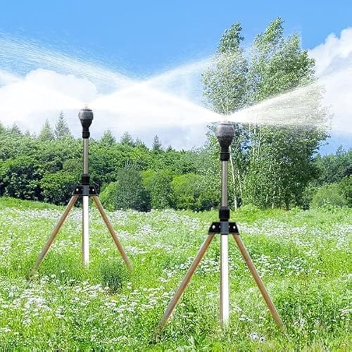 2023 Upgraded Stainless Steel Rotary Irrigation Tripod Telescopic Support Sprinkler For Yard Greening Lawn Large Area Irrigation, 360 Degree Sprinkler Garden Watering Tool With Nozzle (3Pc) #TOP1