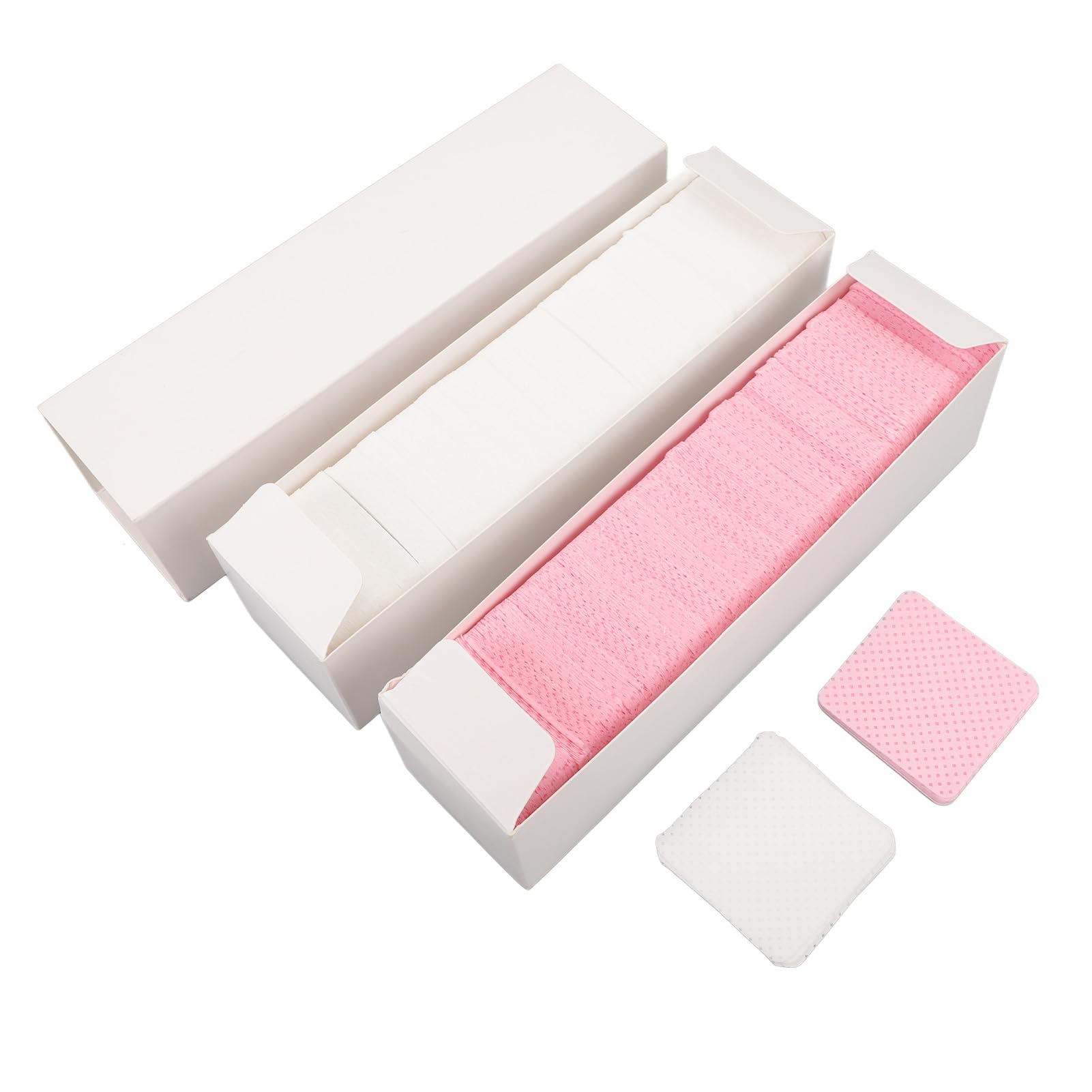 Lint Nail Wipes, Lash Extension Glue Wipes, 1000 Pcs Lint Glue Cleaning Pads, Double Sided 3 Layered, Soft Cotton, Suitable for Nail Beauty Salon (Pink White)