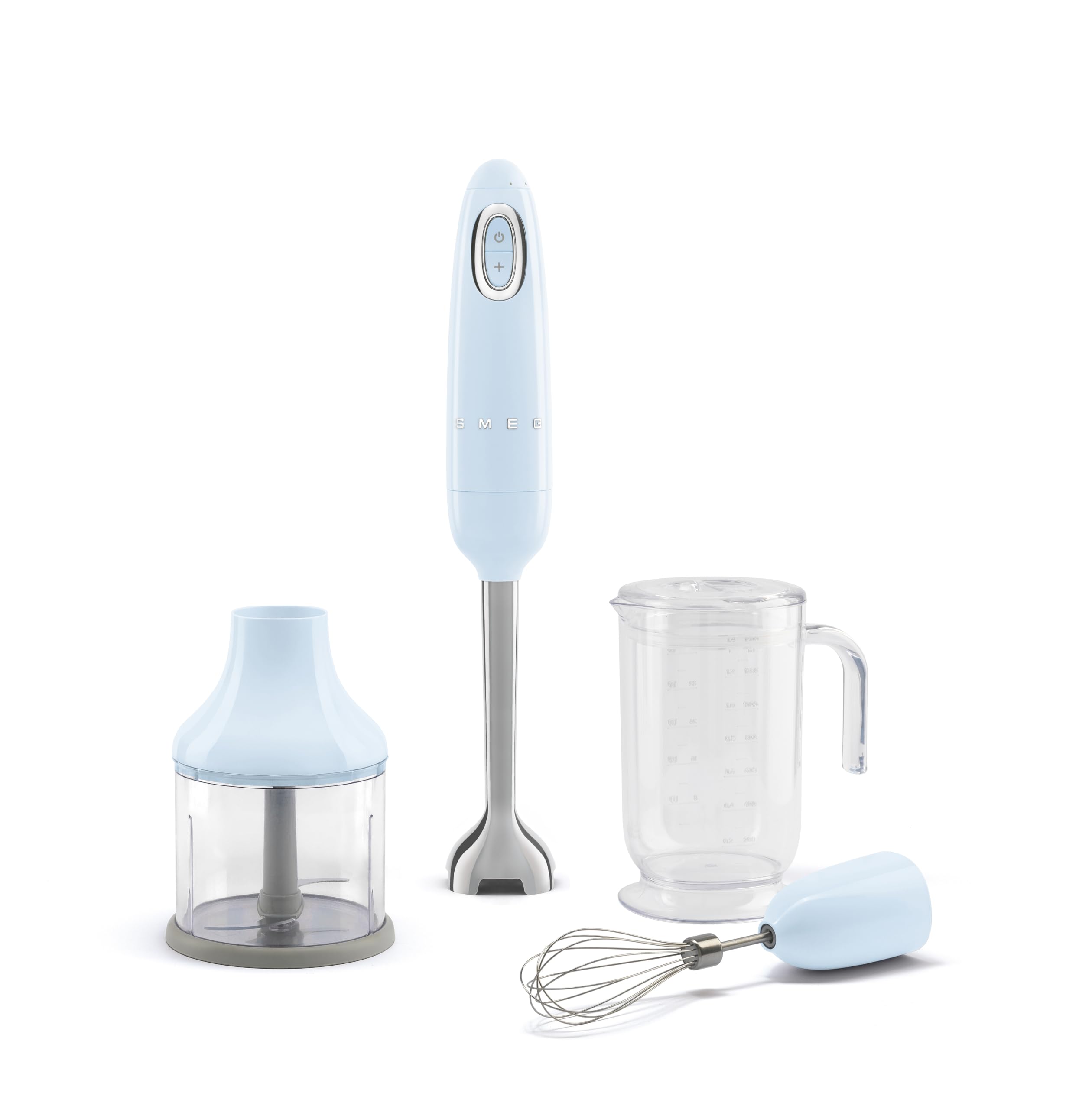 Smeg 50s Style Hand Blender with Accessories, Variable Speed, Turbo Function, 700W, Pastel Blue, HBF03PBUK