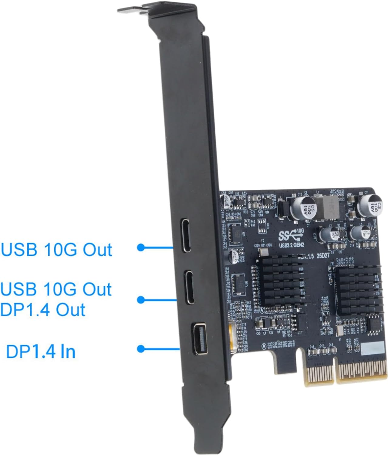 Type-C PCIe Adapter 4K @ 60Hz USB 3.2 10Gbps & Power Type C Expansion Card