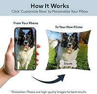 Vista 2 de Fabric Textile Products Almohada Personalizada - Fabricada en EE. UU. - Almohadas Personalizadas con Collage de Fotos - Almohada de Solapa - Regalo