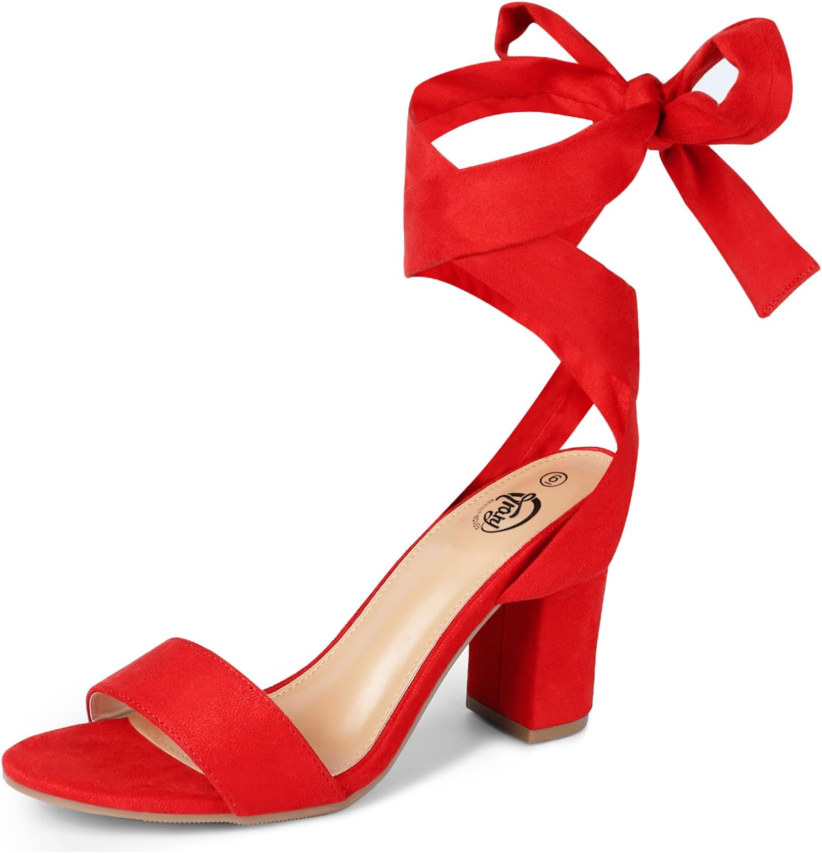 Pink Purple Nude Red Black Heels for Women, Lace Up Chunky Heels for Women, Strappy Heels for Women Sandals, High Platform Stripper Heels, Comfortable Wide Width Tie Up Heels 3 Inch Open Toe