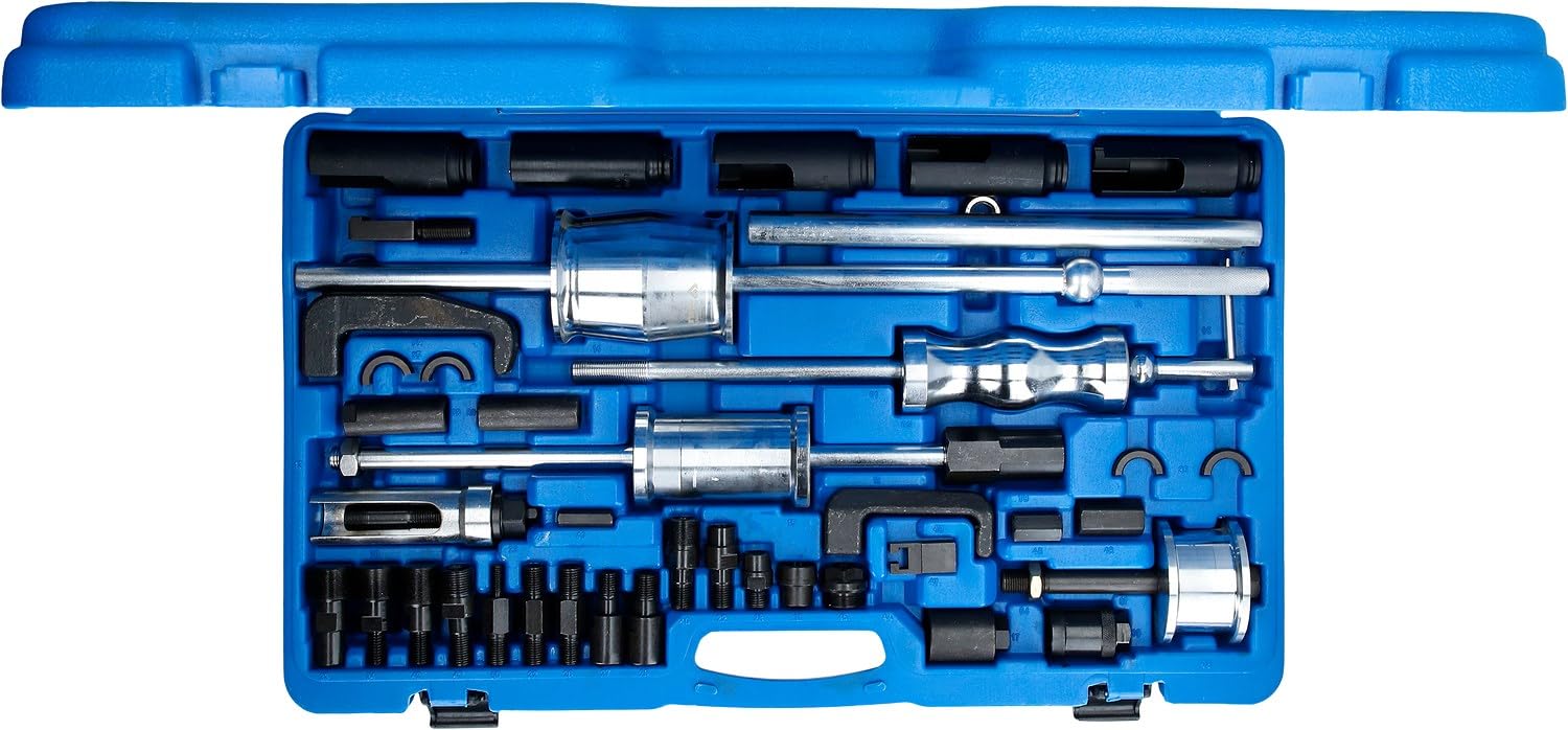 Jeu Extracteurs Injecteurs BT551010-41 Pièces pour Retirer Injecteur Diesel - pour les Réparations sur Injecteurs de Différentes Tailles - Extracteur à Percussion et Adaptateurs - BRILLIANT TOOLS