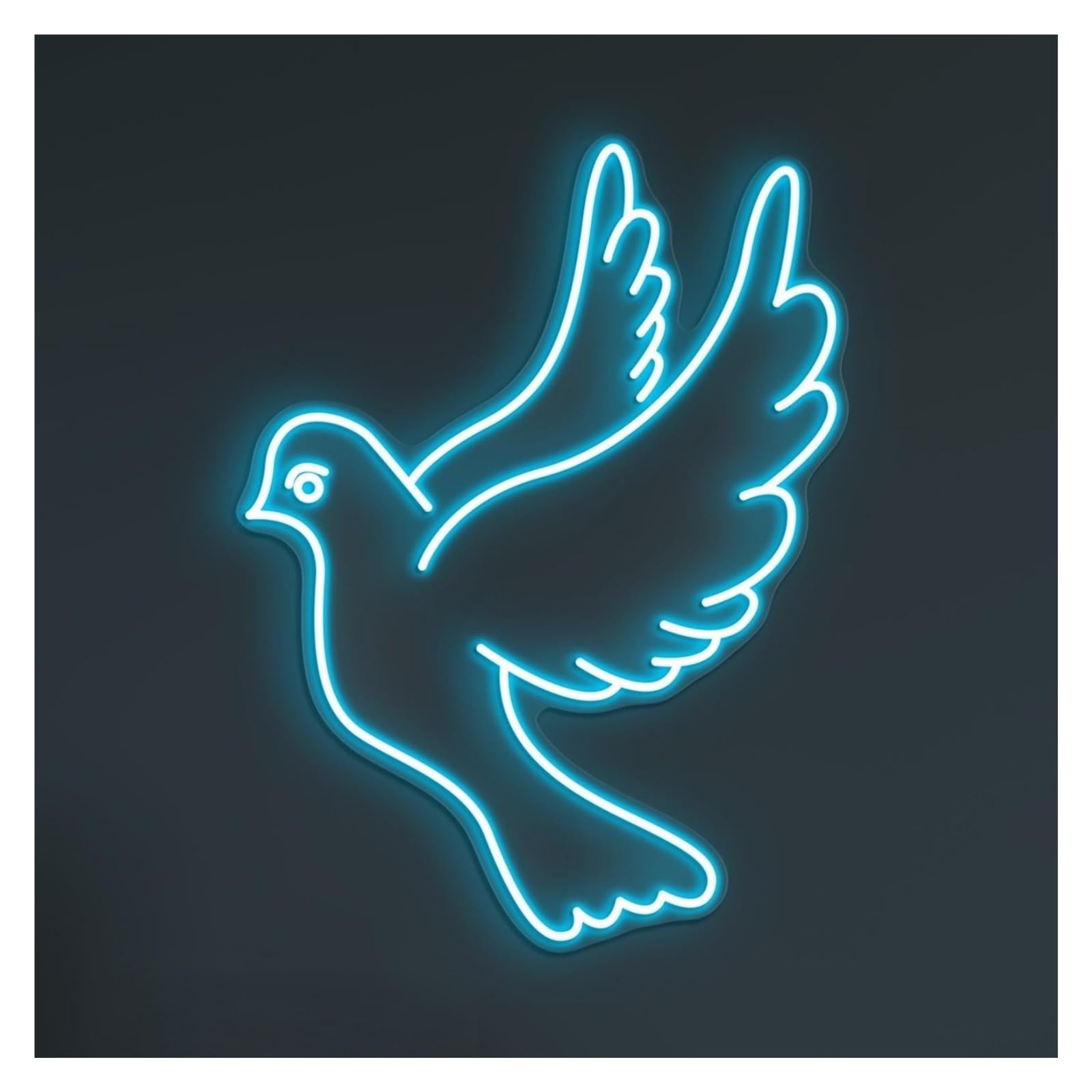 RONGCH Hanging Art Signs Flying Dove Neon Sign, Suitable for Kids Room Decor with Brightness Adjustable 44cm