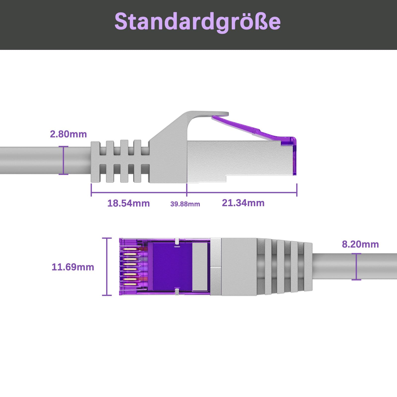 FGB 10 Gbps kabel krosowy 3 m x 10, RJ45 kabel sieciowy CAT 7, ekranowanie (SFTP PIMF) miedziany kabel Ethernet 3 metry, DSL LAN kabel krótki CAT7 CAT6 CAT5, szary
