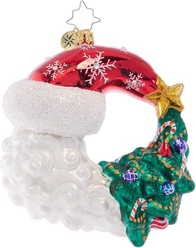 Miniatura 2 de Christopher Radko Adorno decorativo de Navidad de vidrio europeo hecho a mano, Navidad con un Papá Noel de sonrisa