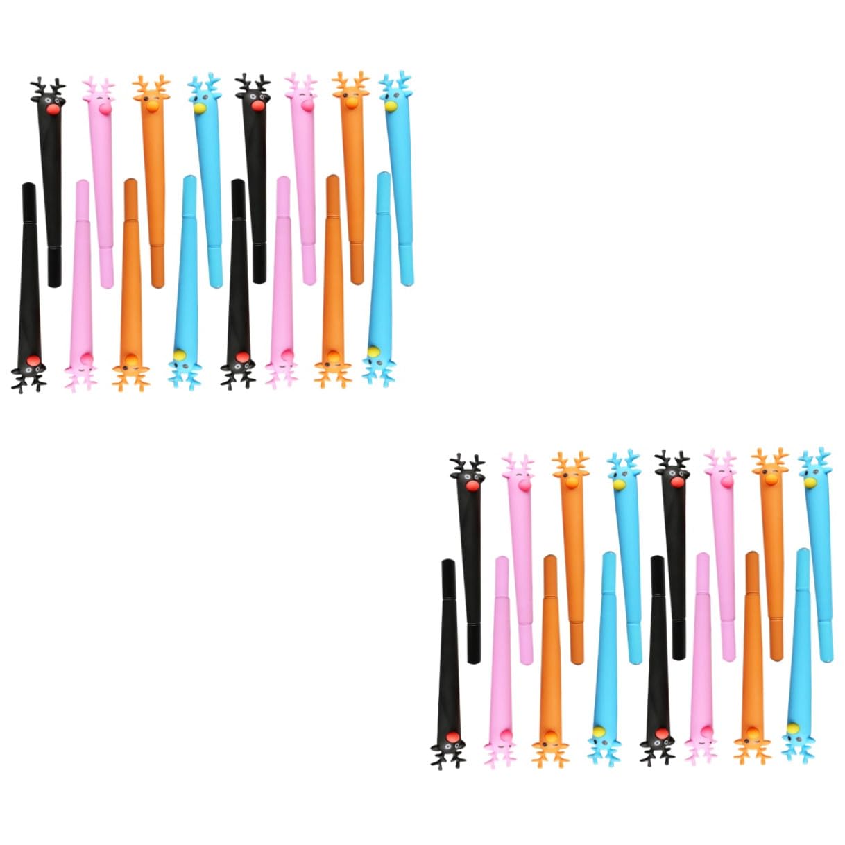 DOITOOL 32 Piezas Bolígrafos de Tinta Azul con Diseño de Negro Marrón Azul y Rosa para Estudiantes de Primaria Escritura y Regalo para Oficina y Escuela