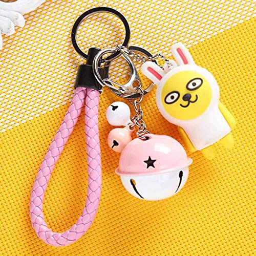 Pinenuts Elaborate Funny Korean cartoon key rings Bells Key pendant cute car decoration key chain(None H05)