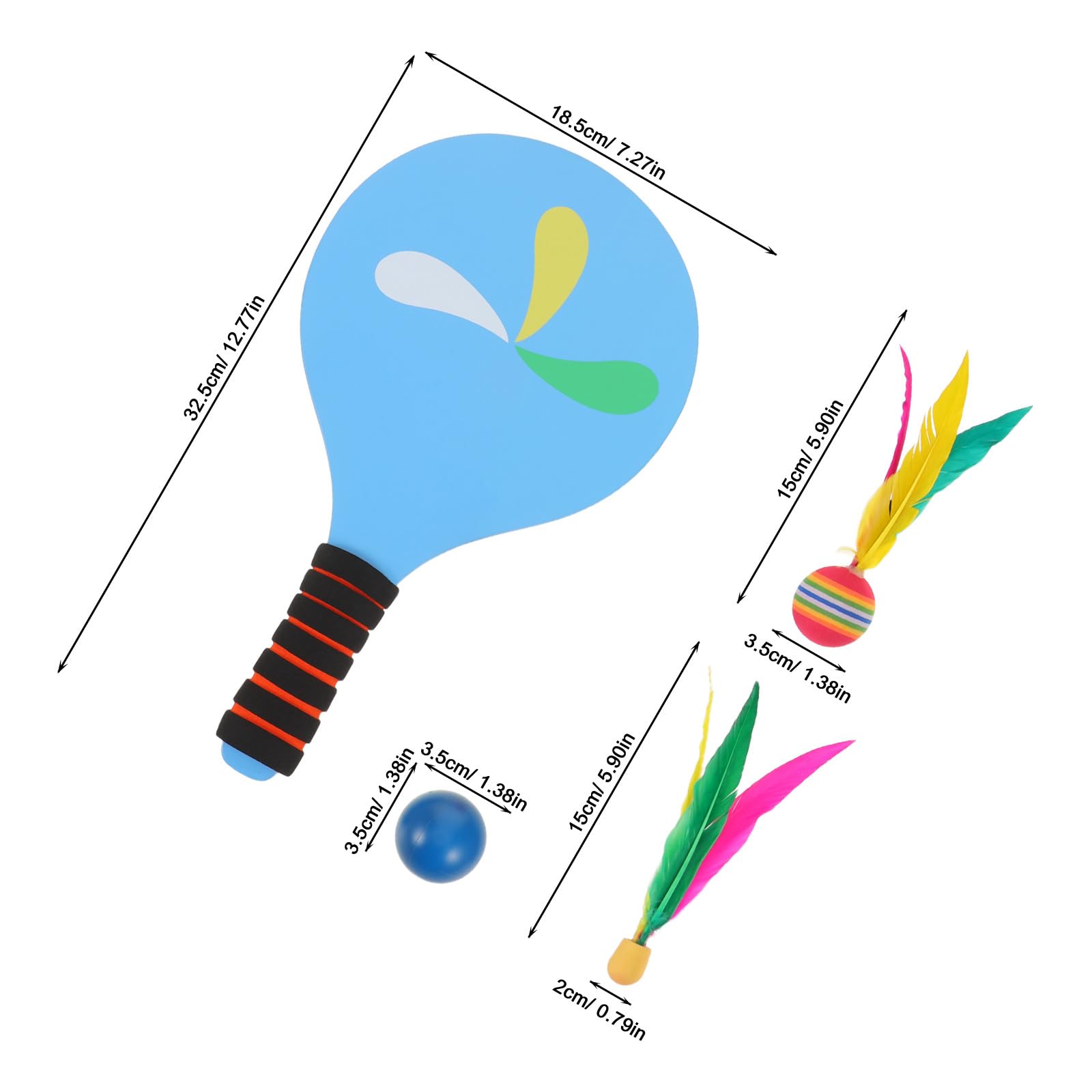 YARNOW Set da Badminton Portatile Racchette Spesse per Adulti | Legno, Spugna e Piume D'anatra, Palline e Volani Inclusi, per Attività Ricreative e Cortile