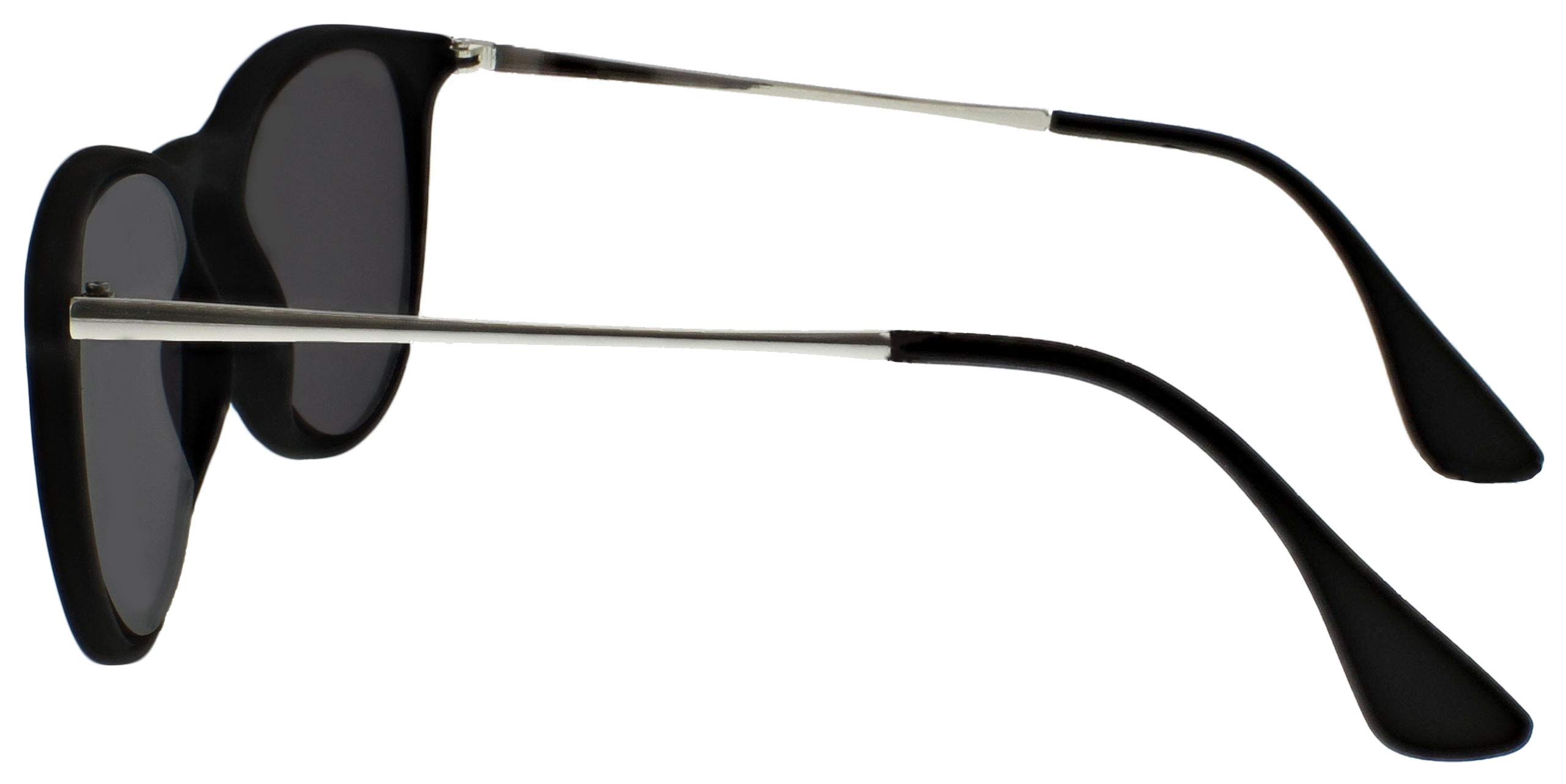 OPULIZE Jet Sonnen okulary do czytania 2 szt., stylowe, duże designerskie oprawki, odporne na zarysowania, przyciemniane soczewki, ochrona UV400, gumowany przód, srebrne, prasowane, czarne, gumowane