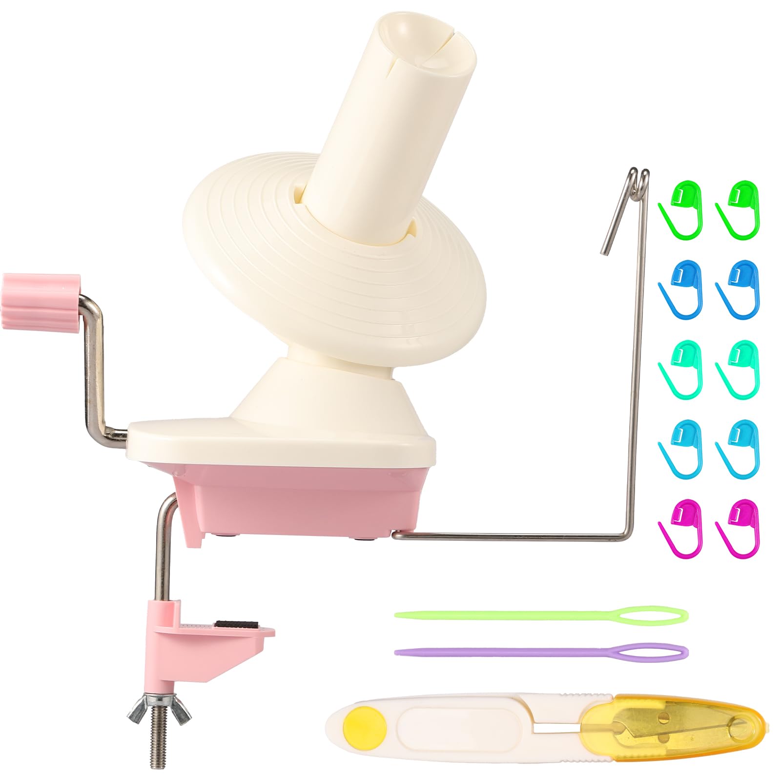 Yarn Winder, Yarn Ball Winder Manual Yarn Spinner Efficient Yarn Ball Roller Detachable Yarn Cake Winder Clip on Table Yarn Ball Spinner Effortless Yarn Winder for Knitting Yarn Fiber Balls