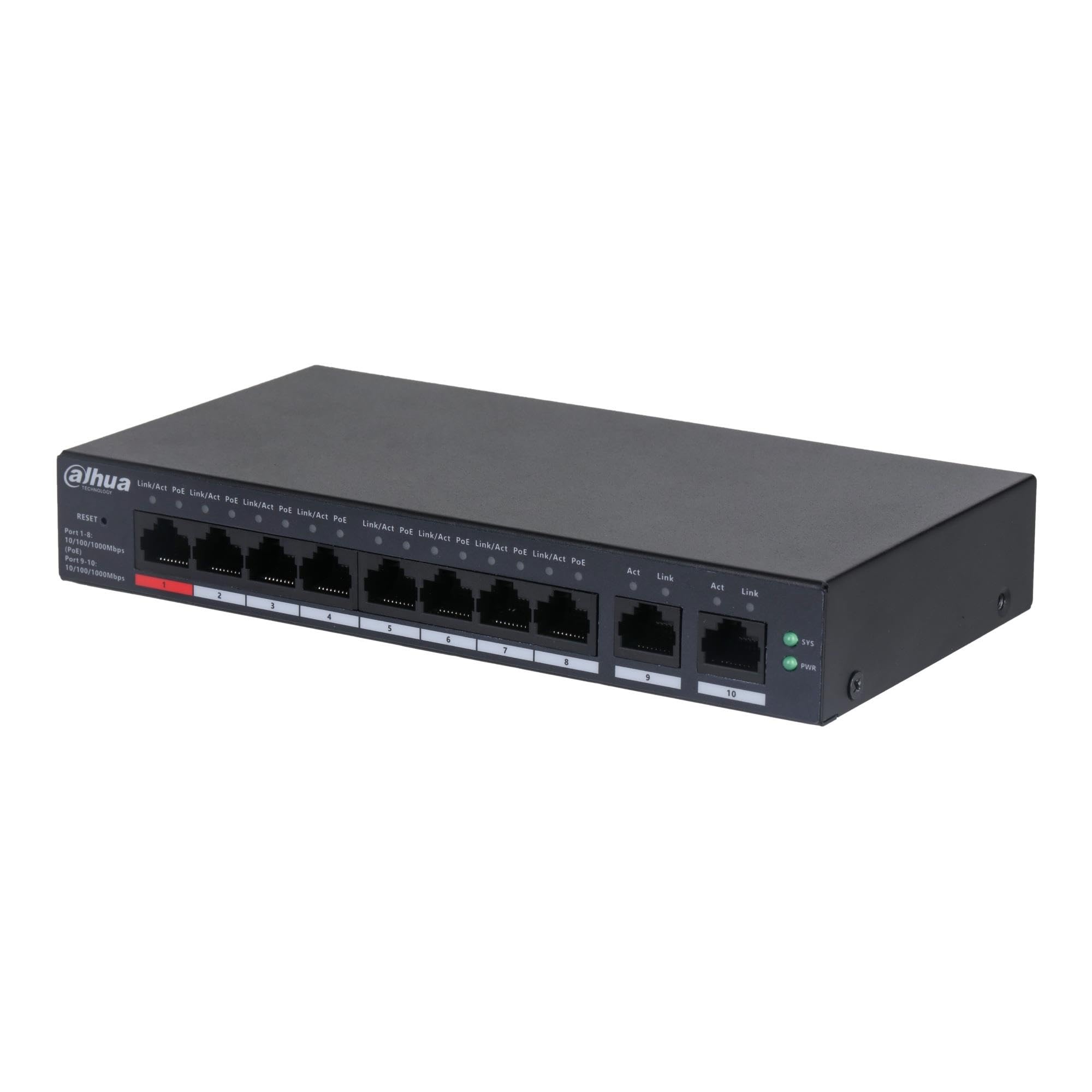 SWITCH CLOUD DAHUA DH-CS4010-8GT-110 GIGABIT SWITCH WITH 8-PORT POE