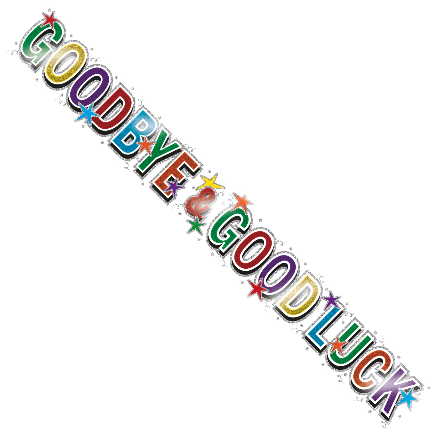 Good Luck Best Wishes Holographic Goodbye Recyclable Party Banner